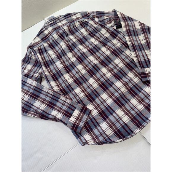 Sewn For J. Crew Cotton Classic Plaid Button-Up Shirt Men’s Blue White Red Sz S - Picture 11 of 12